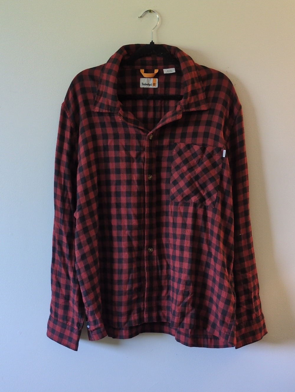 Timberland Red and Black Buffalo Check Button-Down Shirt